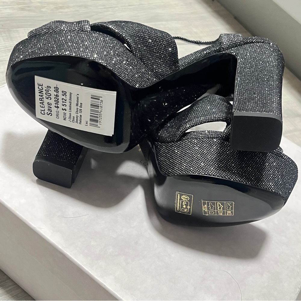 Jimmy Choo Elegant Heloise 120 Black High Heel Sandals - Picture 4 of 13